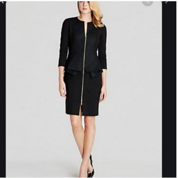 Ted Baker black Jamtye Structured Zip Dress size 0 nwot - Picture 1 of 16